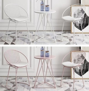 <span class=keywords><strong>Chaise</strong></span> d'appoint nordique en fil métallique, dossier haut, durable, tendance européenne, pour restaurant - Product Image 3