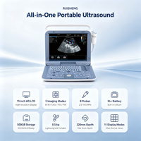 Échographe Doppler Couleur Portable Point de Soin avec Écran LCD 15 Pouces, 5 Modes (B/M/Couleur/PDI/PW), 8 Sondes pour Abdomen, Cardiaque, Obstétrique/Gynécologie, Vasculaire