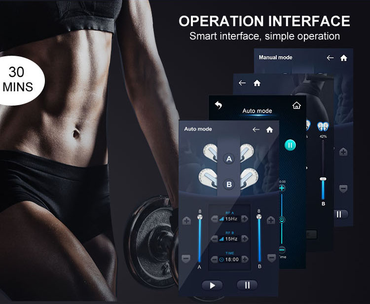 smart operation interface of emsculpt machine