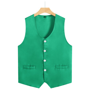 Adult And Childrens Vest Green Slim Fit Workwear Leisure Wear With <b>Buttons</b> And Pockets Size L - Product Image 1