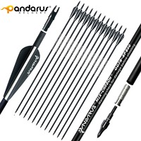 Flèches en carbone mixtes PANDARUS Archery 6,2 mm ID, spine 500, pour tir à l'arc composé ou arc classique, chasse ou tir de loisir