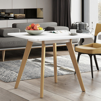 Petite table à manger carrée moderne en MDF, style antique, luxe, blanche, pour villa, hôtel, appartement, meubles KirKasa