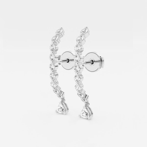 ต่างหูเพชรแท้ทรงหยดน้ำ Ethereal 1 Ctw Trillion Lab Grown Diamond ดีไซน์หรูหราทันสมัยสำหรับผู้หญิง - Product Image 4