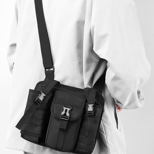 Tactical Crossbody Bag With Multiple Pockets Shoulder Strap Outdoor Sports Men's Chest Bag Solid Color Polyester Interior - Product Image 1