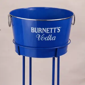 Hot Selling Large Oval Metal Beer Bucket Beverage Bucket Cooling Tub Party Tub Cooler with Stand