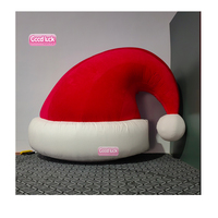 2024 mode géant nouveauté extérieur décorations sur le toit accessoire fournitures joyeux noël père noël chapeau gonflable ballon en peluche