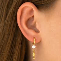 Collection de créoles épaisses JUSNOVA en perles, plaqué or 18K PVD, étanche, hypoallergénique, résistant à la décoloration, vente en gros pour femmes, faible MOQ