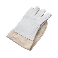 Gants de ruche d'abeille en peau de chèvre avec manchette en toile à manches longues-Gants d'abeilles-Équipement et outils d'apiculture
