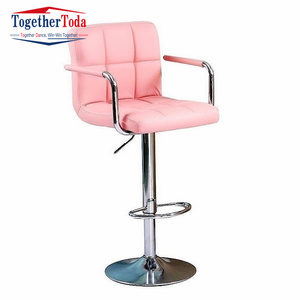 Silla de Bar Giratoria Moderna de Hierro Blanco para Hogar, Bar y Sala de Estar - Product Image 6