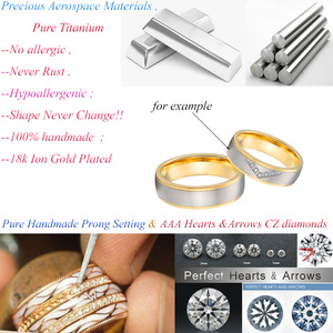 Anelli Nuziali Bicolore Placcati in Oro 24K, Design per Coppie, Fedi d'Amore per Uso Quotidiano, Anniversari, Feste, Regali per San Valentino - Product Image 2