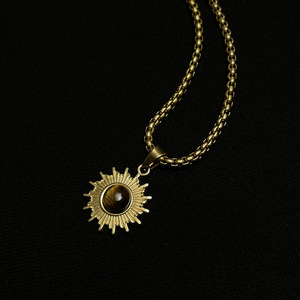 Nuova Collana con Ciondolo a Forma di Girasole alla Moda per <span class=keywords><strong>Uomo</strong></span>, Catena Versatile per Felpa, Accessori all'Ingrosso - Product Image 6