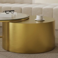 Ensemble de tables basses en verre modernes et élégantes avec tables gigognes durables et design rotatif pour salon et petits espaces