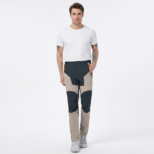 Pantalon de travail homme color block, poids moyen, polyester, imperméable, séchage rapide, plusieurs poches, braguette zippée, style été - Product Image 6