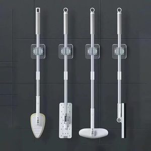 Support mural pour balais et serpillères à ventouse, clips sans trace, design étanche pour <span class=keywords><strong>rangement</strong></span> salle de bain et cuisine - Product Image 5