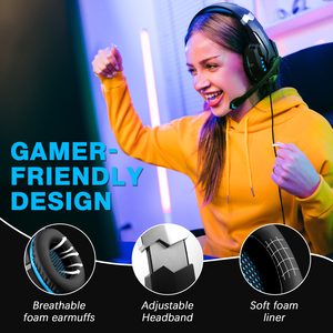 Kotion Mỗi <span class=keywords><strong>G9000</strong></span> Pro Sâu Bass Stereo 3.5Mm Có Dây Chơi Game Headphone Với Microphone LED Ánh Sáng Cho PC Máy Tính Xách Tay Điện Thoại Di Động Và Máy Tính Bảng - Product Image 4