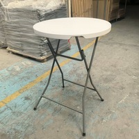 Vente en gros bon marché table de cocktail pliable en plastique HDPE de 42 po de hauteur pour fêtes en plein air