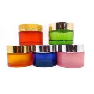 Mini Eye Gel Packaging 5g Custom Light Blue Frosted Glass Pot Cream Cosmetic Jar with Custom Plastic Lids for Skin Care & Lotion - Product Image 6