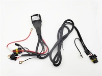 Câblage H4 H4-3 HID LED 35W/55W avec faisceau de câblage, lentille bi-xénon, projecteur bi-LED, câble pour feux de route/croisement, 2 lampes OLIVER pour voiture