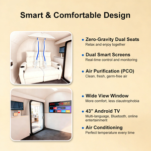 Oxyair OLV-YZM02 <span class=keywords><strong>Prix</strong></span> usine <span class=keywords><strong>Appareil</strong></span> d'oxygénothérapie hyperbare à position assise 2.0 ATA Chambre hyperbare <span class=keywords><strong>portable</strong></span> HBOT 2 ATA - Product Image 5