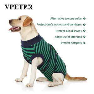 Recuperação Gatos Cães Terno Algodão Personalizado Soft Lavável Pet Dog Cirurgia Roupas Dog Medical Recovery Shirt