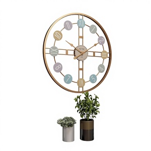 นาฬิกาแขวนผนังโลหะหน้าปัดเดียว ดีไซน์อาร์ตเดโค นาฬิกาตกแต่งผนังสำหรับบ้าน ห้องนั่งเล่น ห้องนอน สำนักงาน เงียบไร้เสียงรบกวน - Product Image 3