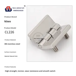مفصلة فراشية NIWO CL226 من الفولاذ المقاوم للصدأ 304 للمعدات الصناعية وأبواب الخزائن وصناديق التوزيع والأثاث - Product Image 3