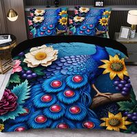 Parure de lit de luxe imprimée numériquement en 3D, ensemble draps lavables, housse de couette, taie d'oreiller, drap-housse, taille complète/queen, moins cher