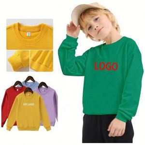 Sweat-shirts en coton de qualité supérieure pour enfants, garçons et filles, à col rond, motif uni, pour le printemps - Product Image 1