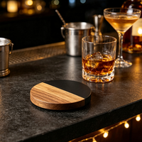 Sous-verre en marbre et bois d'acacia pour table basse, cadeaux de pendaison de crémaillère, service d'articles de cuisine personnalisés