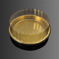 Mousse Mini PET PVC Biodégradable Recyclable Transparent Doré Emballage Alimentaire Jetable Contenant à Gâteau en Blister Circulaire