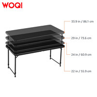 Table pliante WOQI rectangulaire, table pliante en plastique pour toutes occasions, pour l'intérieur et l'extérieur, bureau portable, camping, durable