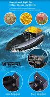 Nouveau bateau à appâts de pêche RC pivotant avec GPS, 5200 mAh, 1,5 kg, avec 2 hoppers, portée de 500 m et autonomie de 1,5 heure