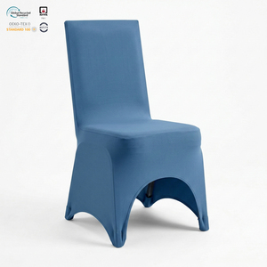 Funda elástica de licra para silla de banquete/hotel, color marfil, sin arrugas, ajustable, para convenciones - Product Image 1