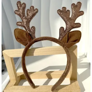 Deer Horn Hair Band Christmas Hair Hoop Elk Dress Up Hair Ties Christmas Antlers Party Dress Up Kids Adults Christmas Headband