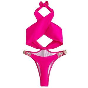 2025 yeni kadın Bikini 1 parça mayo siyah mayo Backless engelleme geri dönüşüm tek parça mayo - Product Image 4