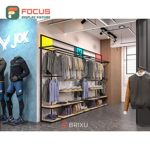 Étagères murales métalliques de haute qualité pour boutique, solution complète pour magasin de vêtements - Product Image 2