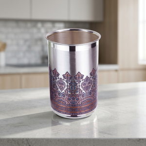 Cadeau pour adultes en acier inoxydable avec isolation en verre et motif floral oriental - Product Image 3