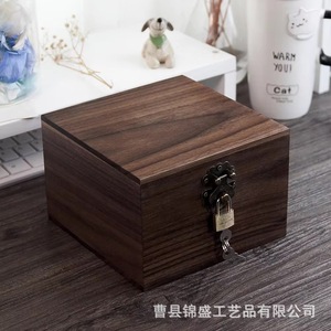Caja de almacenamiento de joyas de madera cuadrada con tapa abatible, tamaño personalizable para empaques de regalo y organizadores - Product Image 3