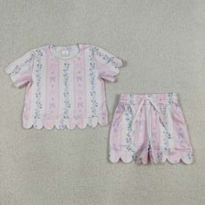 Conjuntos de Ropa para Niñas Estilo Casual de Jardín con Flores, Nuevos Diseños de Verano con Bordes Festoneados, Conjuntos de Ropa a Juego para Hermanas - Product Image 2
