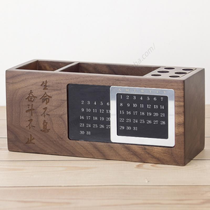 Caja de Almacenamiento de Madera para K-Cups con Calendario Perpetuo, Portalápices, Material de Oficina y Manualidades, Venta al Por Mayor - Product Image 5