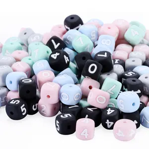 New Design Eco Friendly Safe Silicone Teething Letter Baby Beads