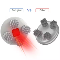 Masseur électrique du cuir chevelu, soin du cuir chevelu, lumière rouge, sans fil, étanche IPX7, silicone, pétrissage, rechargeable