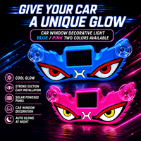Lumière de fenêtre arrière de voiture Solar Demon Eye, lumière ambiante LED sans fil, capteur de lumière automatique, nouvelle lumière décorative universelle à stroboscope, type C