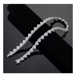 Collar de Cadena con Diamantes de Moissanita de Corte Esmeralda de Alta Claridad, Joyería de Lujo Estilo Hip Hop, Accesorio Unisex de Moda - Product Image 2