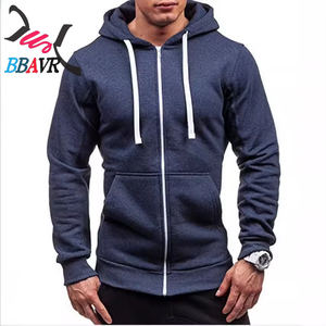 Sudadera con capucha y cremallera completa para hombre, de punto, color liso, para primavera, otoño e invierno, chaqueta polar. - Product Image 5