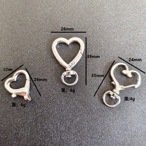 Wanyong Jewelry - Fermoir mousqueton à ressort en alliage de zinc, motifs cœur et étoile, pour fabrication de bijoux DIY, finition argentée - Product Image 2