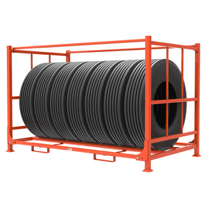 מדפי אחסון ניידים מתקפלים לתעשייה כבדה של JiaGong, עשויים פלדת צינורות Q235, ניתנים לערום. - Product Image 3