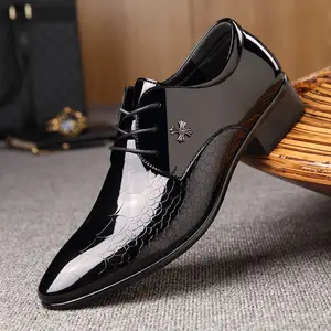 Oxfords-Zapatos de vestir de charol para Hombre, calzado de oficina