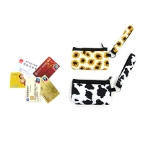 Conception personnalisée Néoprène Clippable Coin Bag Card Holder Petit Portefeuille Portable Porte-clés Sac Avec Fermeture Éclair