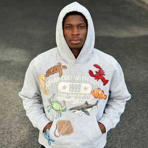 Sweat-shirts à capuche surdimensionnés décontractés pour hommes, en coton, avec logo personnalisé, impression sérigraphique, broderie, pour l'hiver - Product Image 1